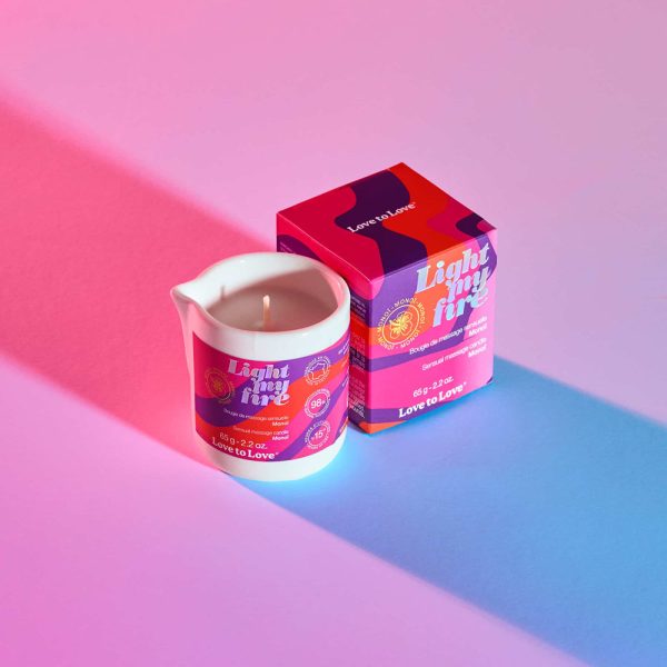 Love to Love Light My Fire Sensual Massage Candle Monoi 2.2 oz. - Image 2