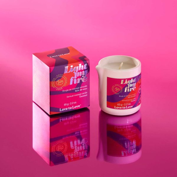 Love to Love Light My Fire Sensual Massage Candle Coconut 2.2 oz. - Image 2