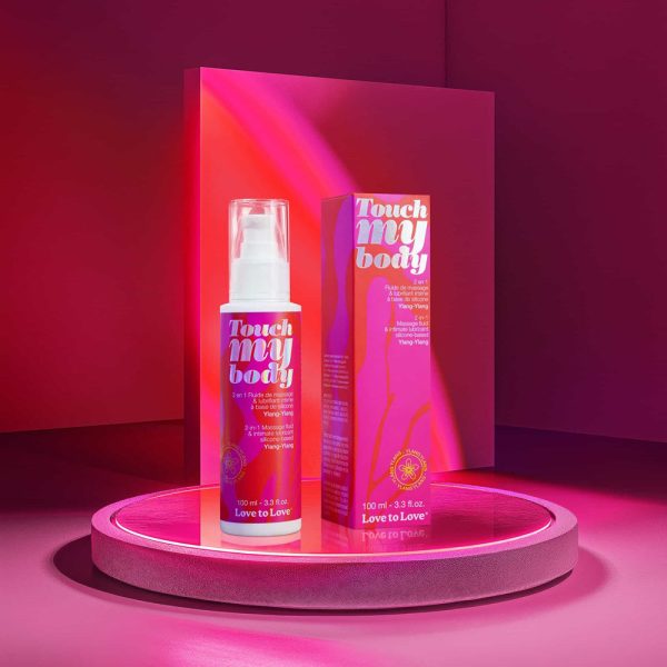 Love to Love Touch My Body 2-in-1 Massage Fluid & Intimate Lubricant Ylang-Ylang 3.3 oz. - Image 2