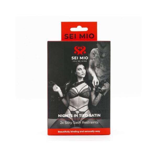 SEI MIO Nights in Tied Satin 2 x Silk Sash Restraints - Image 6