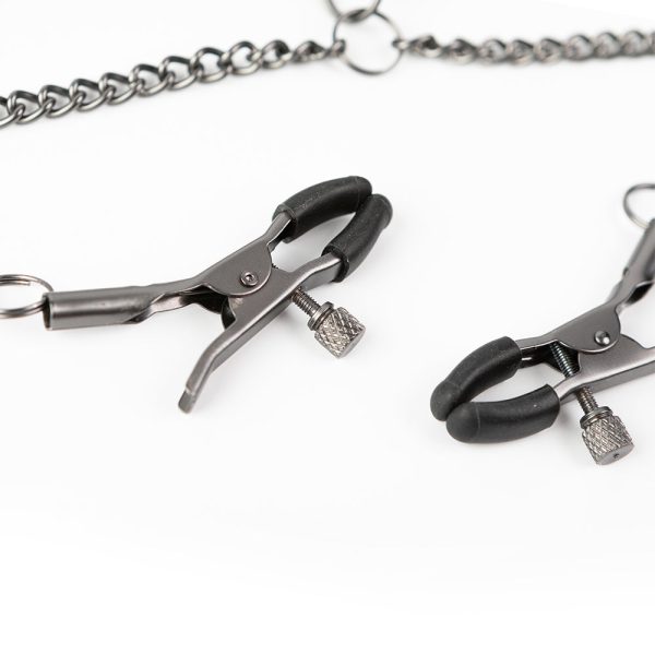 SEI MIO Twin Tweaks Velvet Collar with Nipple Clamps - Image 5
