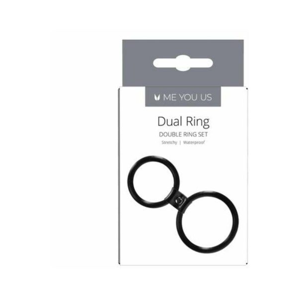 Me You Us Dual Ring Double Cockring Set Black - Image 3
