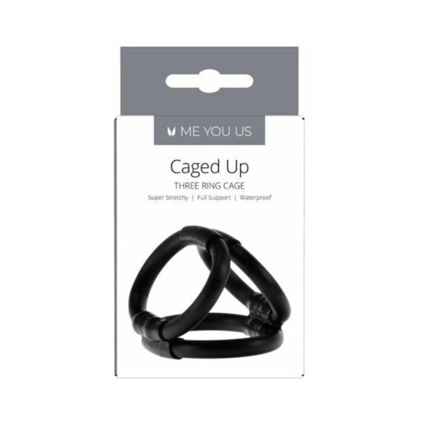 Me You Us Caged Up 3-Ring Cock Cage Black - Image 3