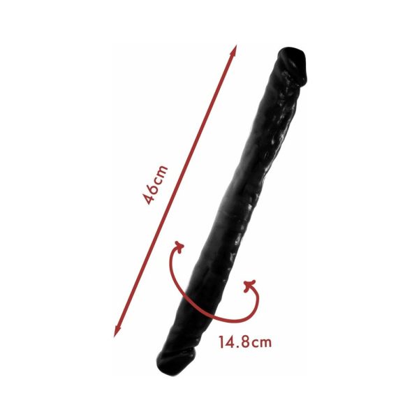 Me You Us Eighteen Double Dong 18 in. Double Ended Dildo Black - Image 4