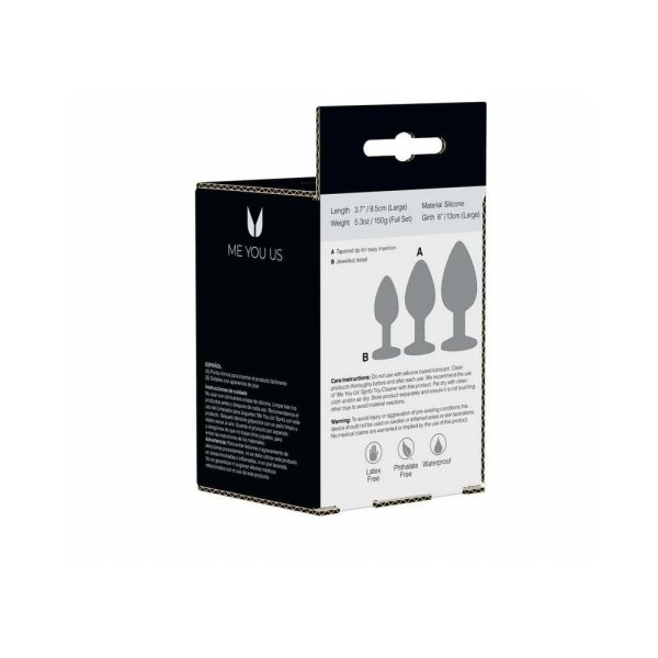 Me You Us Trio of Jewels 3-Piece Training Plug Set Black - Image 6