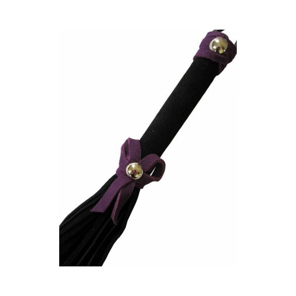 Love Knot Mini Flogger Black with Purple Bow - Image 2