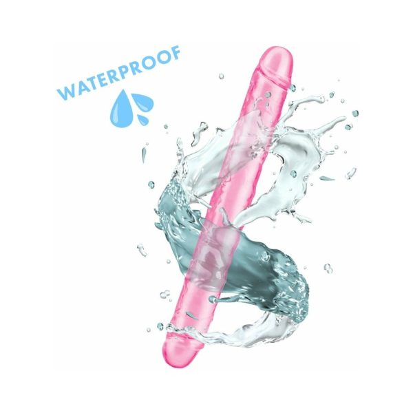 Me You Us Ultra Cock 12 in. Jelly Double Ended Dildo Pink - Image 6