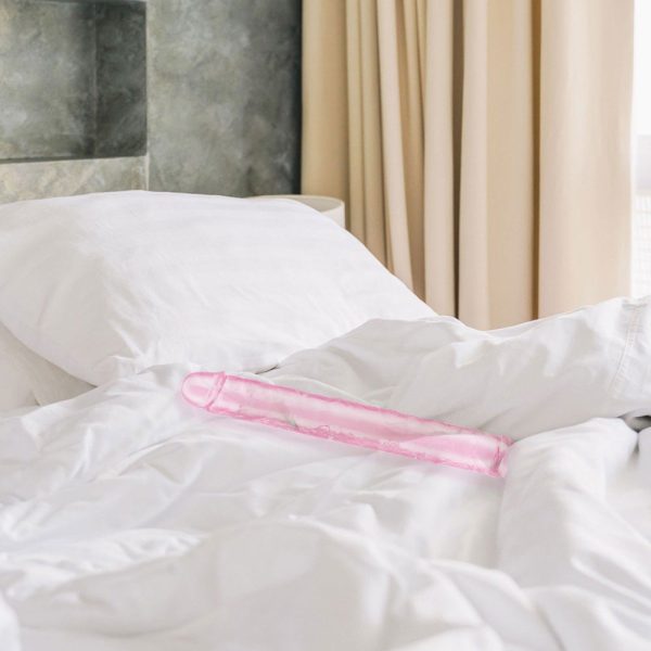 Me You Us Ultra Cock 12 in. Jelly Double Ended Dildo Pink - Image 7