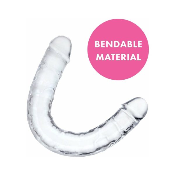 Me You Us Ultra Cock 15 in. Jelly Double Ended Dildo Clear - Image 4