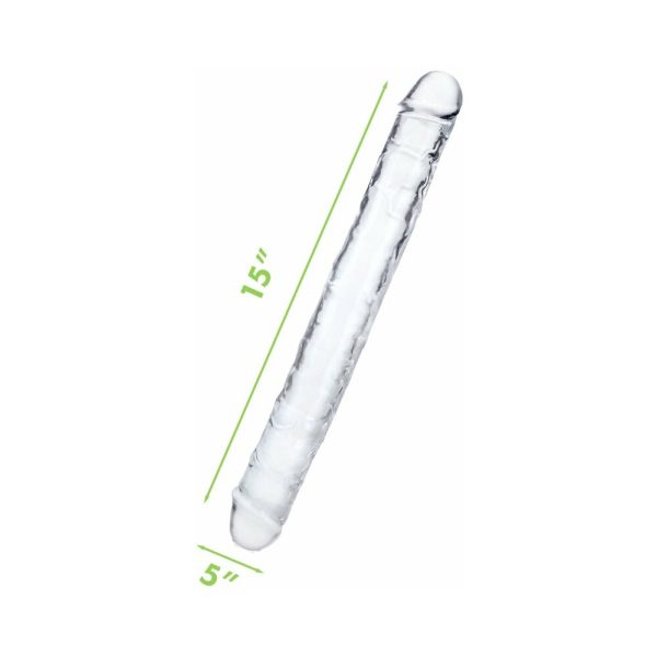 Me You Us Ultra Cock 15 in. Jelly Double Ended Dildo Clear - Image 5