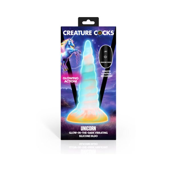 Creature Cocks Unicorn Glow-in-the-Dark Vibrating Silicone Dildo - Image 7