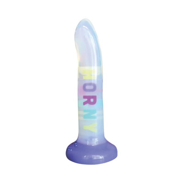 Cotton Candy Dirty Talk Horny Bitch 8 in. Silicone Dildo - Image 2