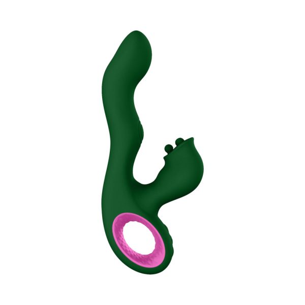FemmeFunn Pallina Triple Action Thumping Rabbit Vibrator Dark Green - Image 2