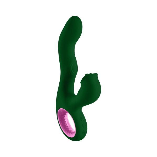 FemmeFunn Pallina Triple Action Thumping Rabbit Vibrator Dark Green - Image 4