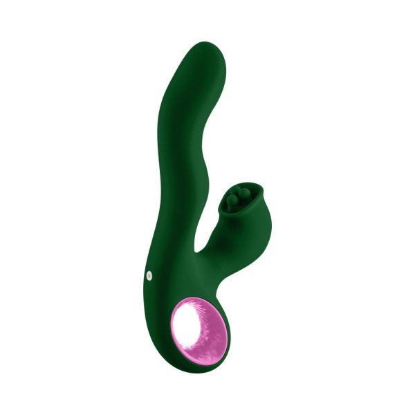 FemmeFunn Pallina Triple Action Thumping Rabbit Vibrator Dark Green - Image 6