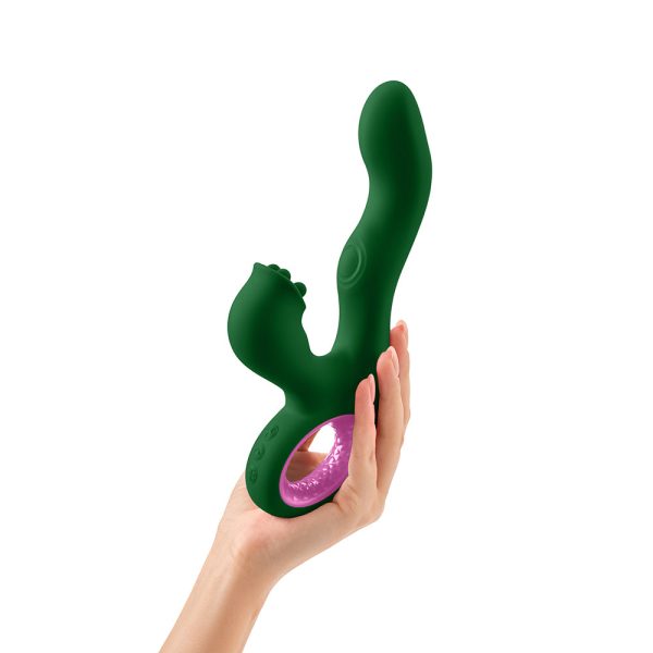 FemmeFunn Pallina Triple Action Thumping Rabbit Vibrator Dark Green - Image 8