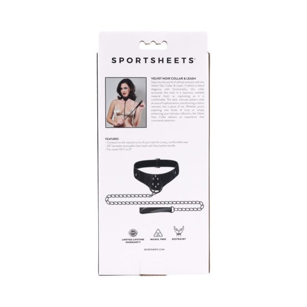 Sportsheets Velvet Noir Collar & Leash - Image 8