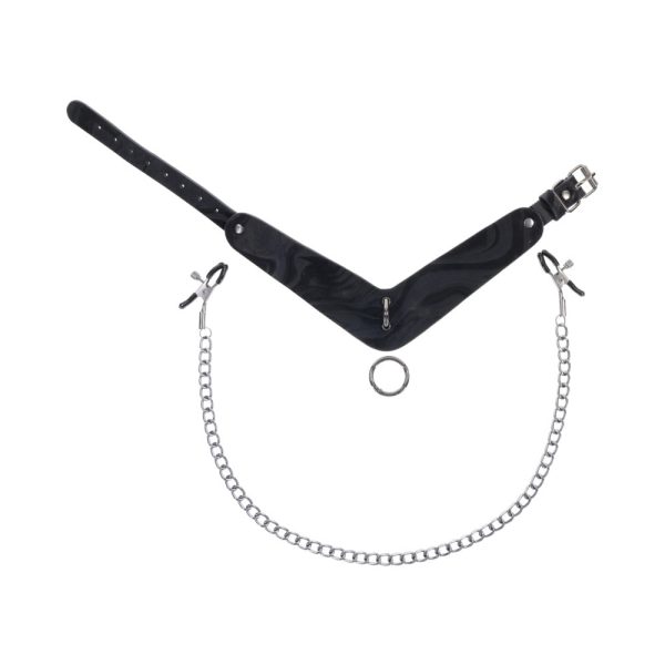 Sportsheets Velvet Noir Collar & Removable Clamps - Image 5