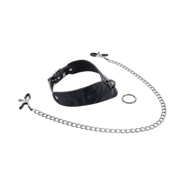 Sportsheets Velvet Noir Collar & Removable Clamps - Image 6