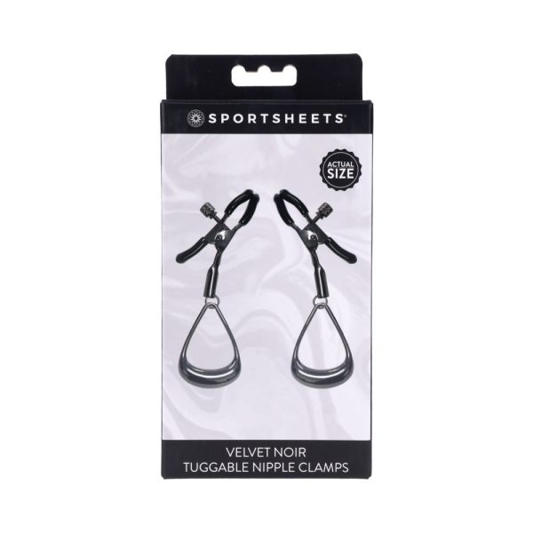 Sportsheets Velvet Noir Tuggable Nipple Clamps - Image 10