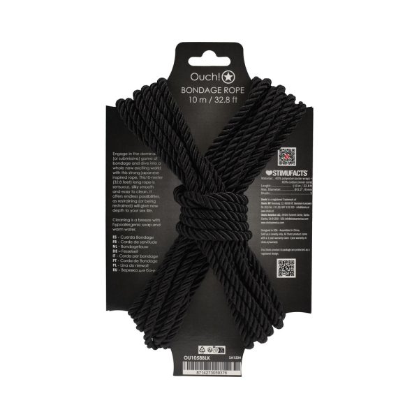 Ouch! Bondage Rope 10 m Nylon Black - Image 2