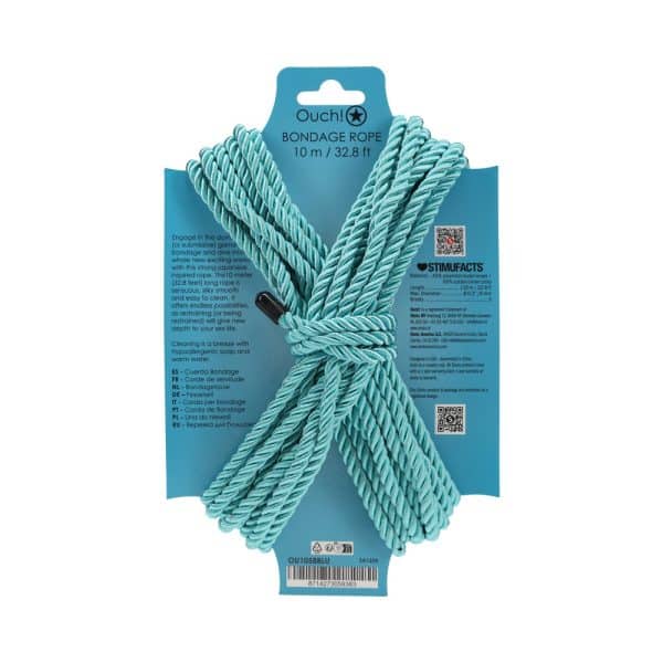 Ouch! Bondage Rope 10 m Nylon Blue - Image 2