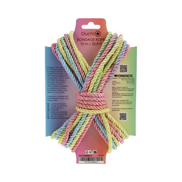Ouch! Bondage Rope 10 m Nylon Multicolor Pastel - Image 2