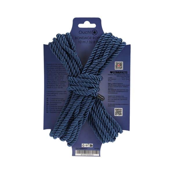 Ouch! Bondage Rope 10 m Nylon Navy Blue - Image 2