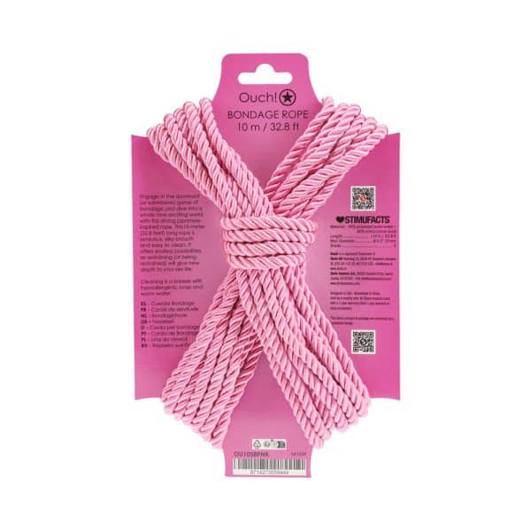 Ouch! Bondage Rope 10 m Nylon Pink - Image 2