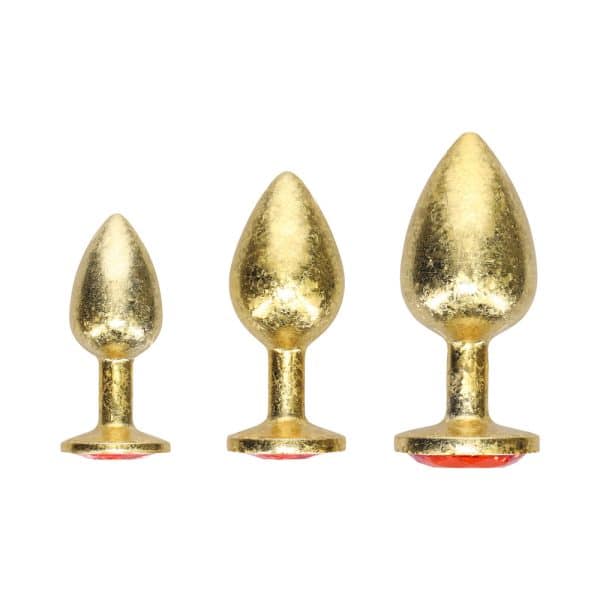 Ouch! International Milan Collection Metal Anal Plug Set Gold - Image 2
