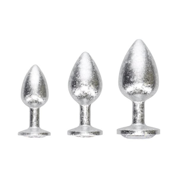 Ouch! International New York Collection Metal Anal Plug Set Silver - Image 2