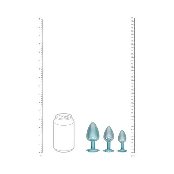 Ouch! International Paris Collection Metal Anal Plug Set Blue - Image 6