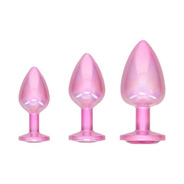 Ouch! International Paris Collection Metal Anal Plug Set Pink - Image 2