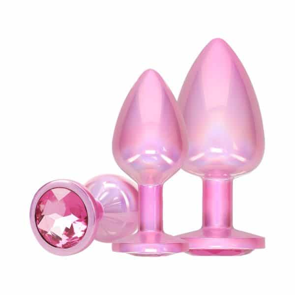 Ouch! International Paris Collection Metal Anal Plug Set Pink - Image 3