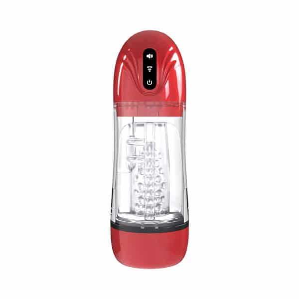 PUMPED SonicPull Masturbator Suction Vibration Multimedia Enhanced Metallic Red - Image 2