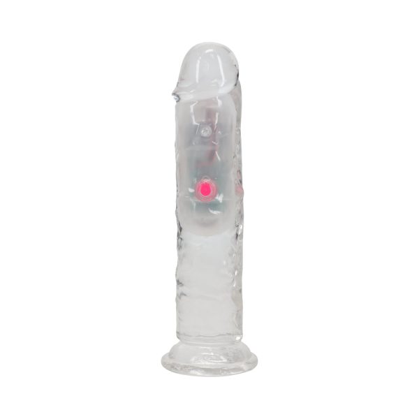 RealRock Wireless Rechargeable Remote Control LED Vibrating 6 in. Dildo Clear - Image 4
