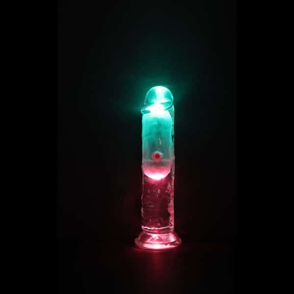 RealRock Wireless Rechargeable Remote Control LED Vibrating 6 in. Dildo Clear - Image 6