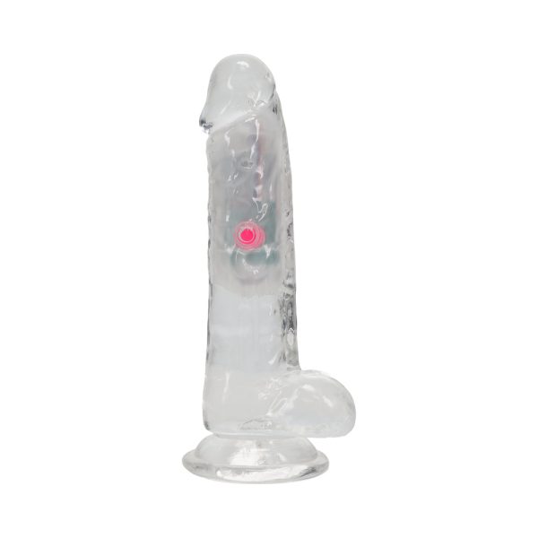 RealRock Wireless Rechargeable Remote Control LED Vibrating 6 in. Dildo with Balls Clear - Image 2
