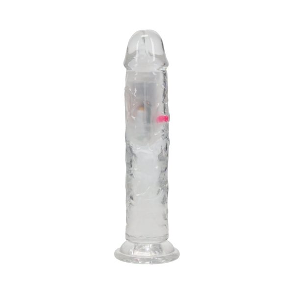 RealRock Wireless Rechargeable Remote Control LED Vibrating 7 in. Dildo Clear - Image 2