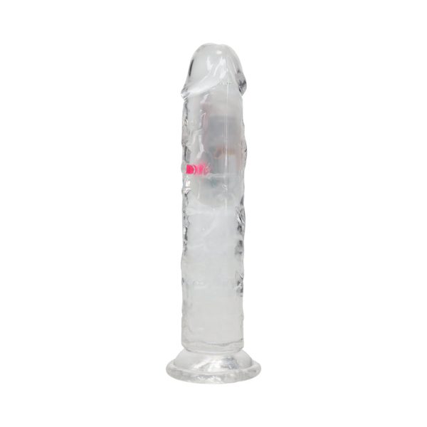 RealRock Wireless Rechargeable Remote Control LED Vibrating 7 in. Dildo Clear - Image 4