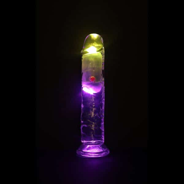 RealRock Wireless Rechargeable Remote Control LED Vibrating 7 in. Dildo Clear - Image 6