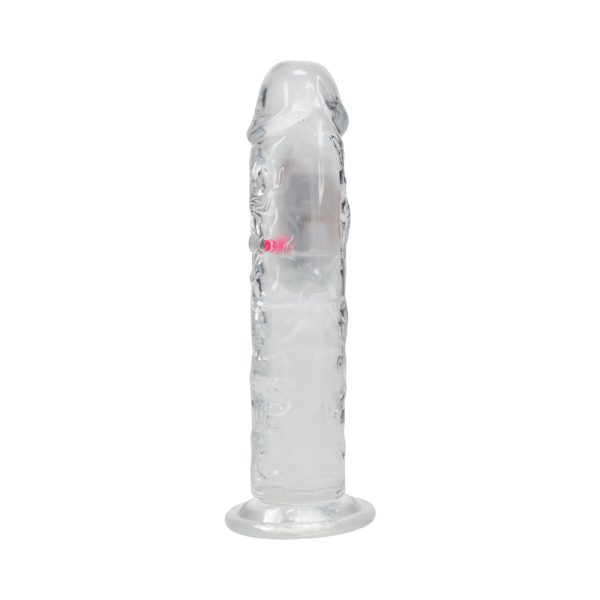 RealRock Wireless Rechargeable Remote Control LED Vibrating 8 in. Dildo Clear - Image 4