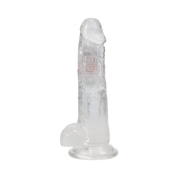 RealRock Wireless Rechargeable Remote Control LED Vibrating 8 in. Dildo with Balls Clear - Image 4