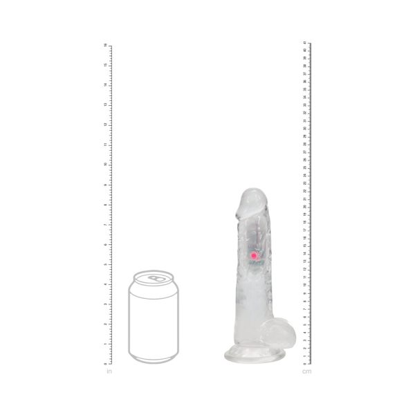 RealRock Wireless Rechargeable Remote Control LED Vibrating 8 in. Dildo with Balls Clear - Image 8