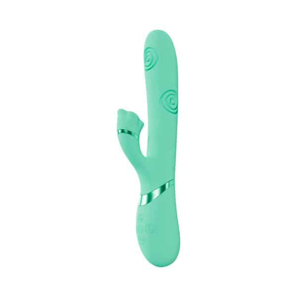 VIVE Fiore Rechargeable G-Spot Air Wave and Tapping Flared Clit Stimulator Green - Image 2