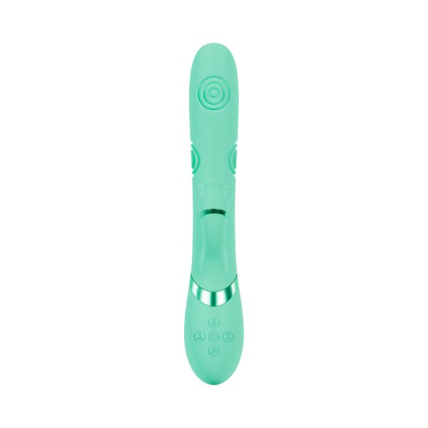 VIVE Fiore Rechargeable G-Spot Air Wave and Tapping Flared Clit Stimulator Green - Image 3