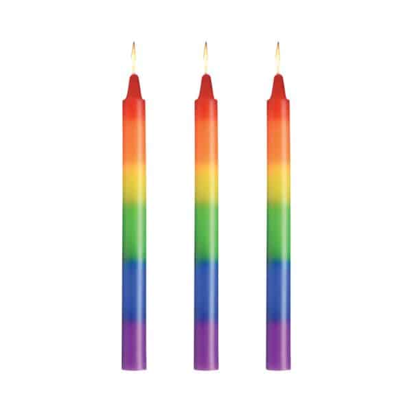 Master Series Pride Candles Rainbow Drip Candle Set of 3 - Image 2