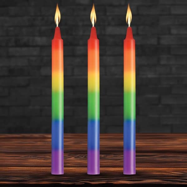 Master Series Pride Candles Rainbow Drip Candle Set of 3 - Image 4