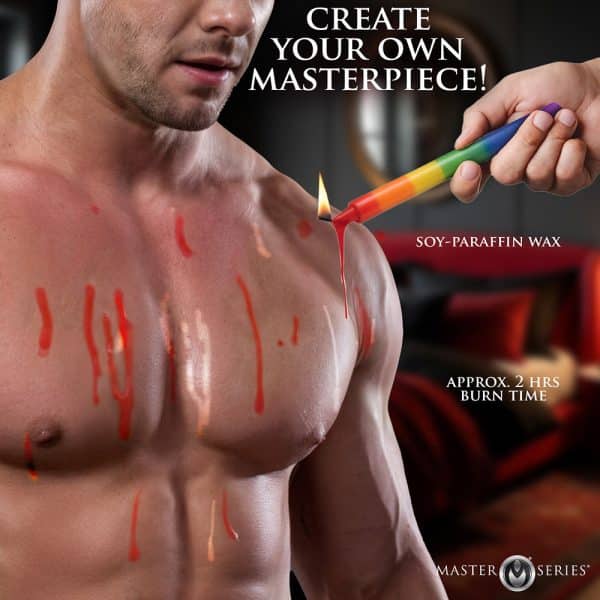 Master Series Pride Candles Rainbow Drip Candle Set of 3 - Image 6