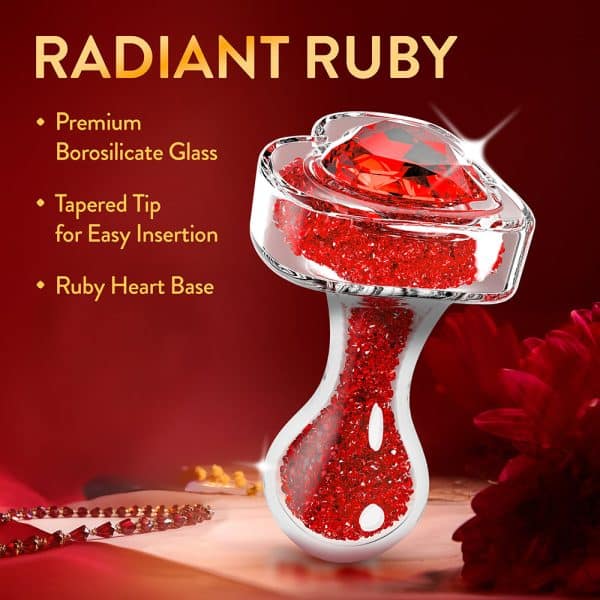 Oh My Gem Lustre Glass Anal Plug Red - Image 9